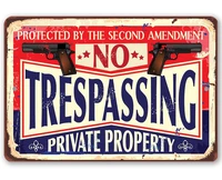 tin metal sign no trespassing 8x12 or 12x18 use indooroutdoor great decor for fence and home