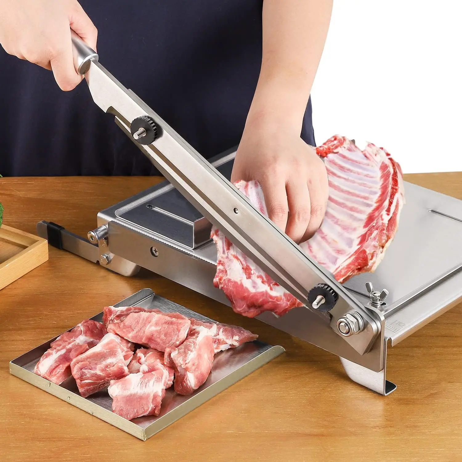 

BLADES Manual Ribs Meat Chopper Slicer Stainless Steel Hard Bone Cutter Beef Mutton Household Vegetable Food Slicer Slicing Mach