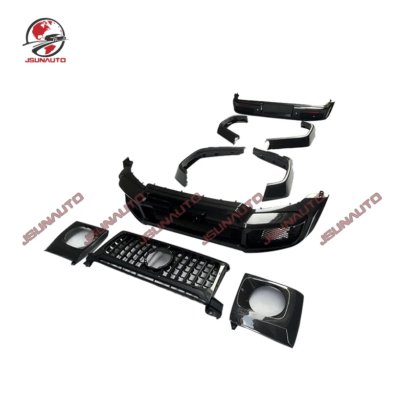 

Full Dry Carbon Fiber Front Bumper For Benz G Class W464 Rear Diffuser Hood Cover B Style For G63 G500 PP Body Kit