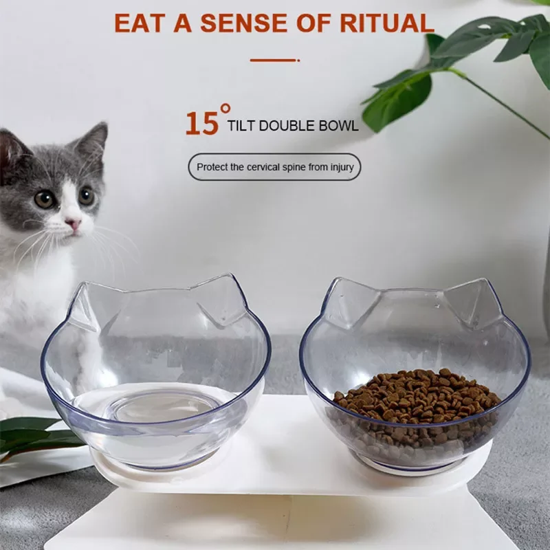 

2023New Double Cat Bowl Dog Bowl With Stand Pet Feeding Cat Water Bowl For Cats Food Pet Bowls For Dogs Feeder Product Supplies