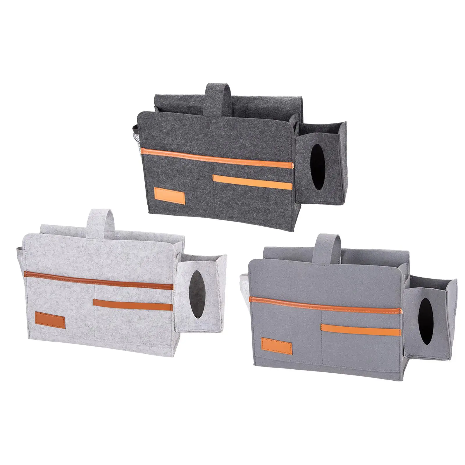 

Multipurpose Pocket with Tissue Box Organizer for Phones Dorm Bed Remote Controller