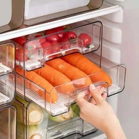 Refrigerator Storage Box Clear Food Storage Bins Fruit Vegatable Meat Freezer Fridge Stackable Cabinet Kitchen Drawer Organizer