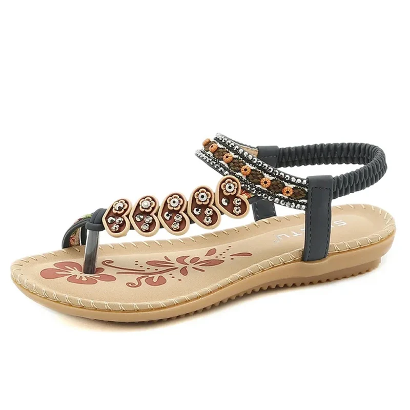 Сандалии Zoriss женские на шнурках с бусинами обувь в римском стиле спонжи стельки