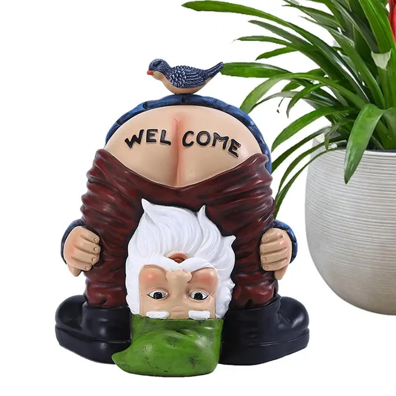 

Gnome Garden Decor For Outside Funny Gnome Welcome Figurines Art Decoration For Lawn Porch Naughty Gnomes Handstand Statues