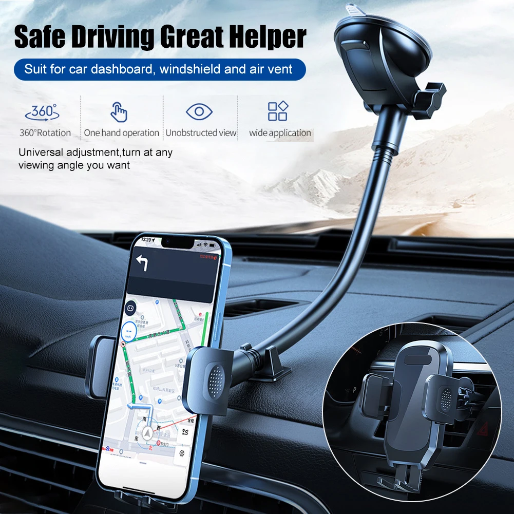 

Car Phone Holder Mount Flexible Gooseneck Arm Phone Mount for Car Holder Dashboard Windshield Suction Cup Mount Cell Phone Stand