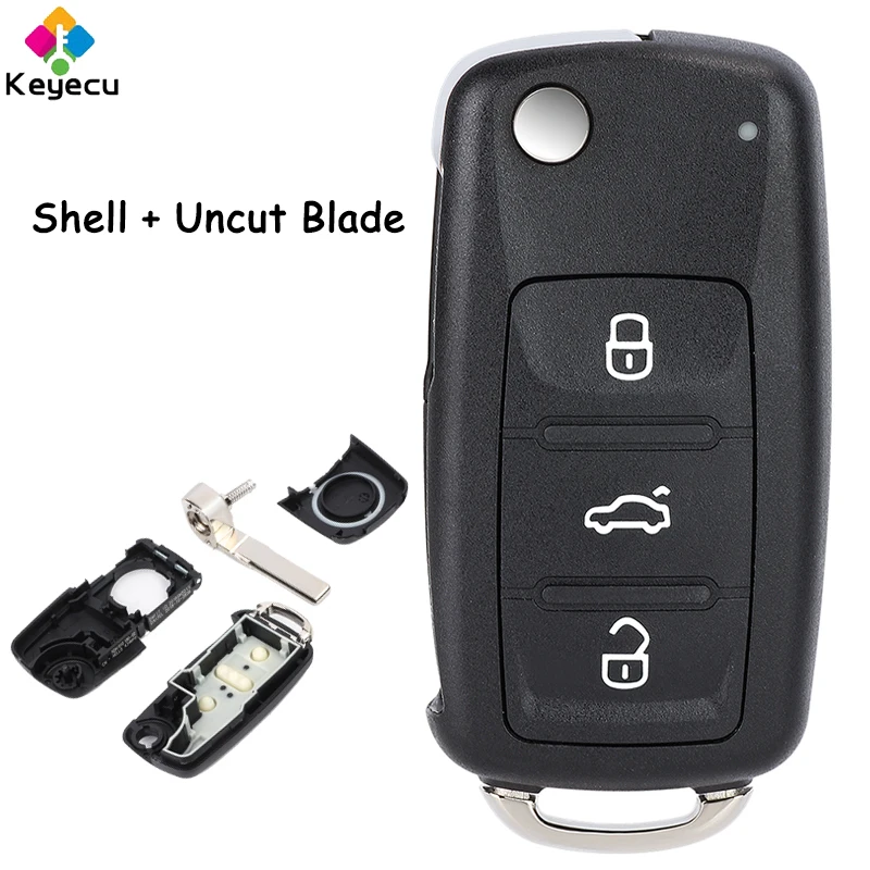

KEYECU флип-чехол с дистанционным управлением и 3 кнопками для Volkswagen Golf Beetle Caddy Eos Polo Scirocco Jetta для Skoda для Seat