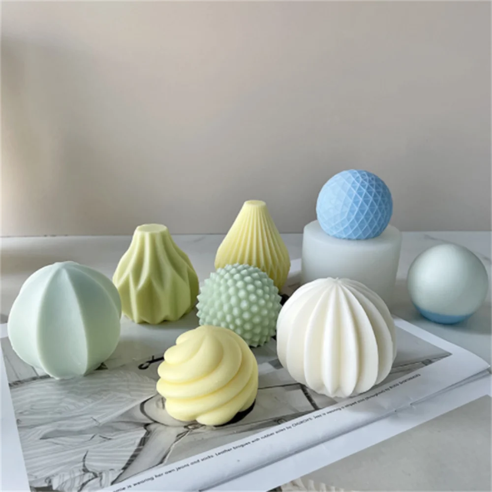 

Geometric Line Pear Shaped Candle Mold Striped Tapered Silicone Mould DIY Simple Candle Mold Wax Handmade Soap Making Tool