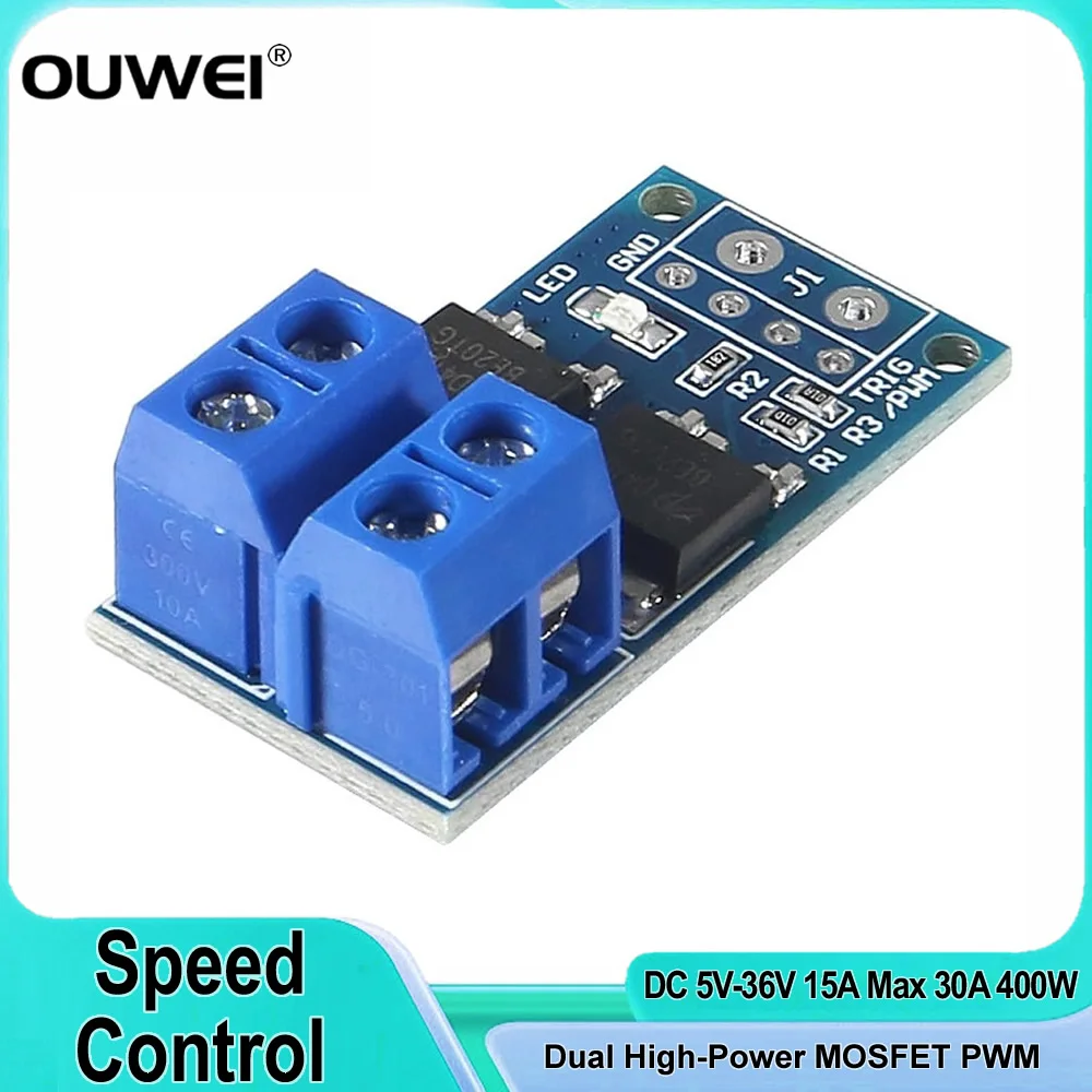 DC 5в-36в 15A Макс 30A 400 Вт двойной высокомощный MOSFET PWM переключатель триггера регулятор привода регулировка скорости двигателя Модуль платы управления