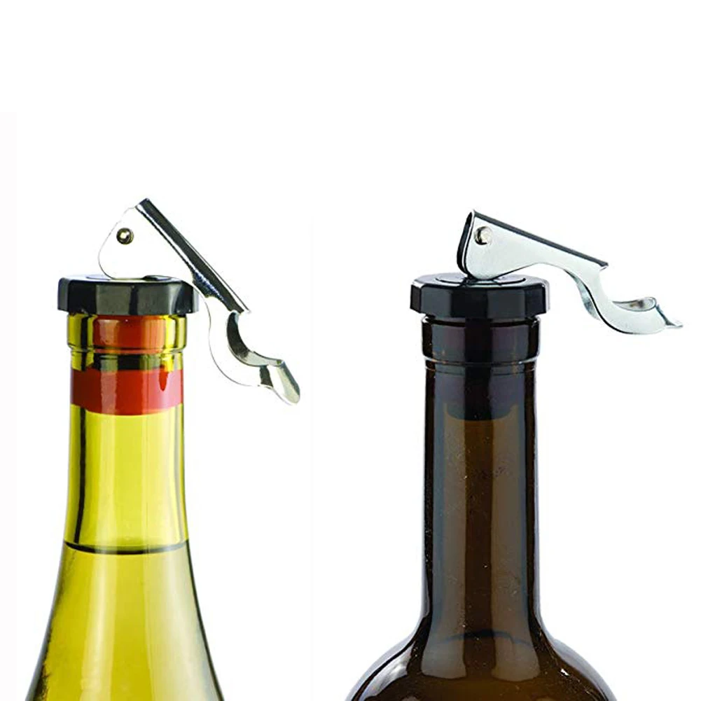 

1Pc Bottle Stopper Stainless Steel Reusable Leakproof Silicone Beverage Bottle Sealer Wine Fresh Saver Kitchen Bar Tool