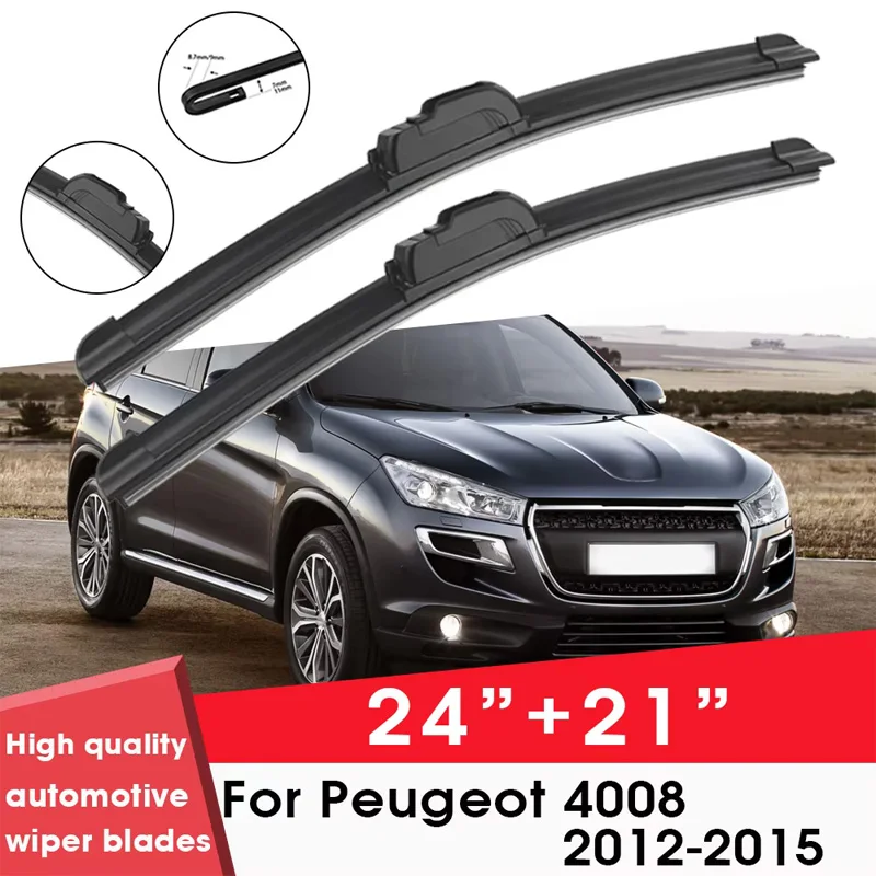 

Щетки стеклоочистителя автомобиля для Peugeot 4008 2012-2015 24 "+ 21" лобовое стекло чистый резиновый силиконовый автомобильные дворники аксессуары
