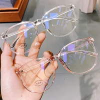 anti blue ray large frame round spectacle frame plain face new spectacle frame ultra light art flat lens