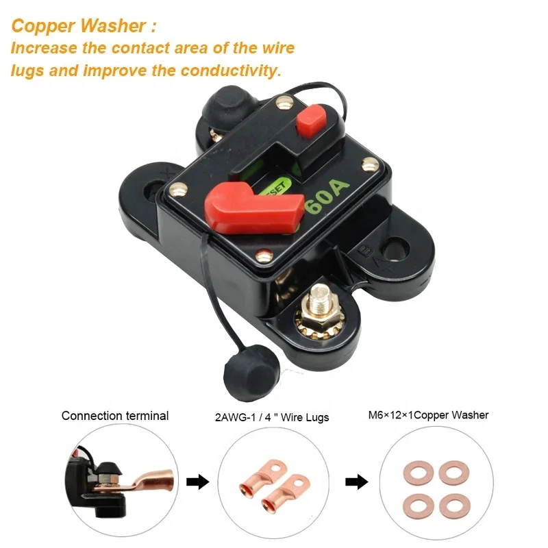 

Auto Accessories Car Audio Circuit Breaker Fuse Holder Amplifier AGU Style Stereo Amplifier Refit 60A 80A 100A 120A 150A 200A