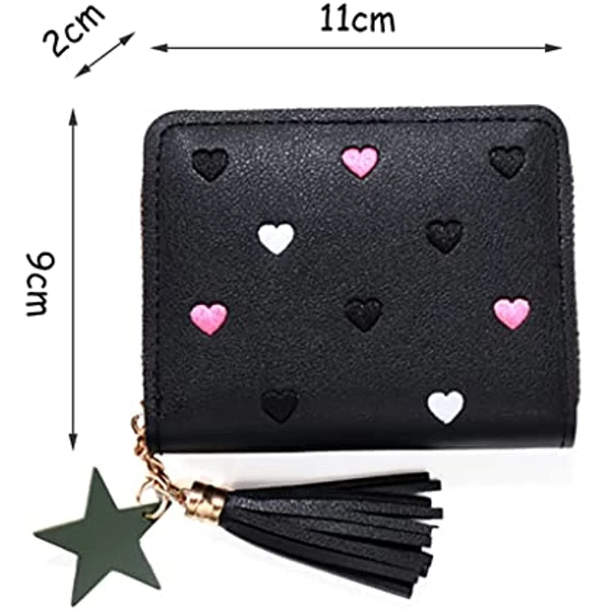 1pcs Love Tassel Women Wallet Ladies Mini Small Short Wallet Cute Girl Zipper Pu Leather Coin Purse Female Hand Wallet Purse