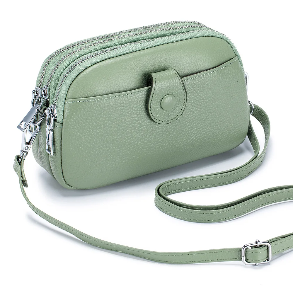 

A9995 New Lady Removable Shoulder Belt Style Genuine Top Layer Leather Smooth Zipper Fashion Cowhide Women Crossbody Travel Bag
