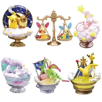 genuine anime pokemon figures pikachu eevee mew ampharos action figure cute collectible model ornaments toys kids birthday gift