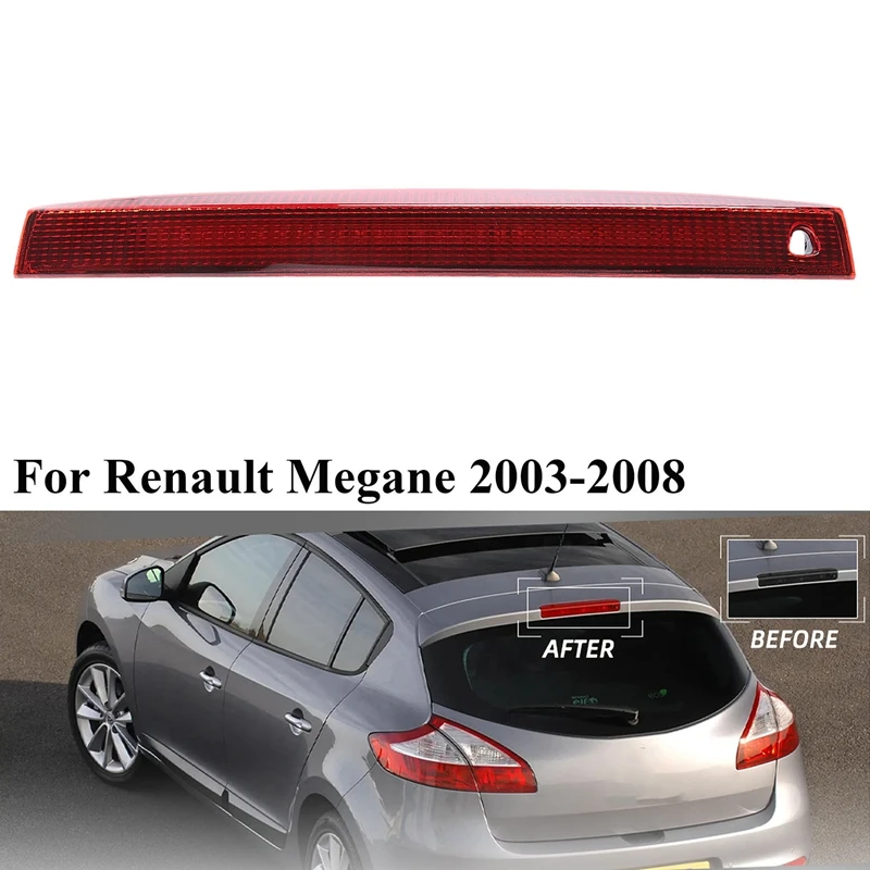

Third 3Rd Brake Light, LED Stop Lamp for Renault Megane MK II 2003-2008 Rear Tail Light, Red Shell