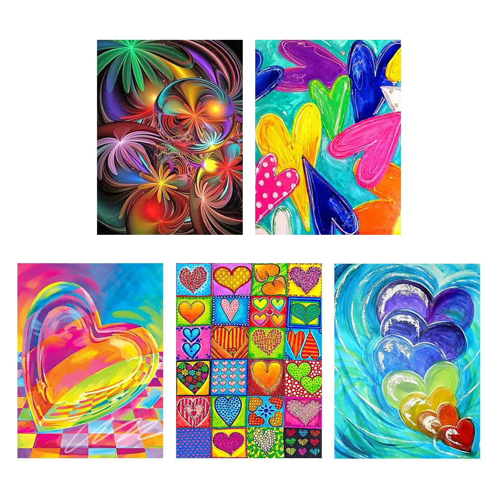 

5D алмазная живопись, полная квадратная картина, красочные сердца, стразы, DIY искусство, мозаика, искусство, вышивка, домашний декор, подарки