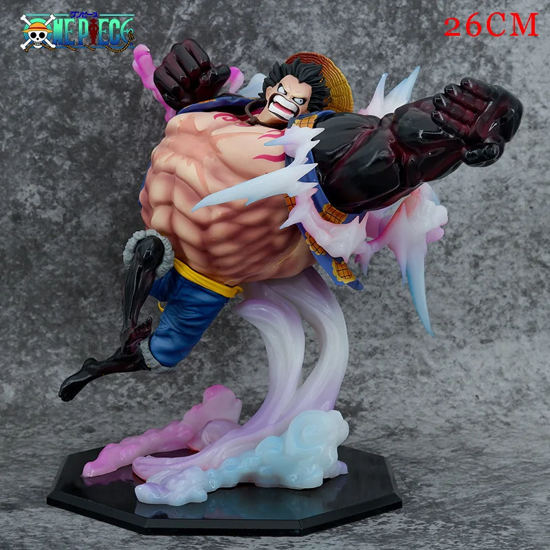 

One Piece GK Боевая форма четвертая передача прыгающая статуя Luffy сцена модель орнамент Luffy в коробке 4 фигурки кавайные Аниме Игрушки для мальчик...