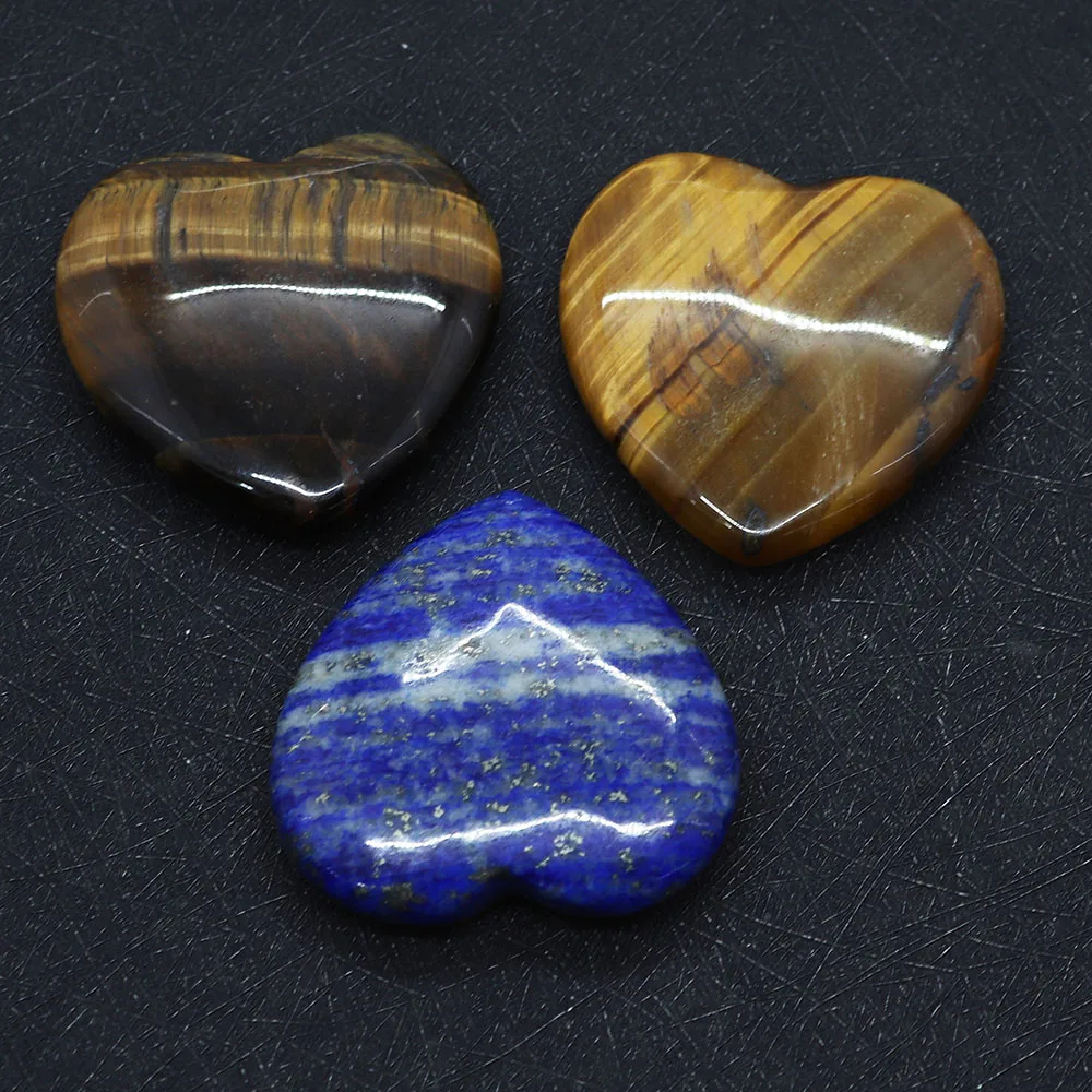 

Lapis Lazuli Beads Jewellery Natural Stone Big Love Heart Shape No Holes Charms Home Decoration Jewelry Tiger Eye Accessories