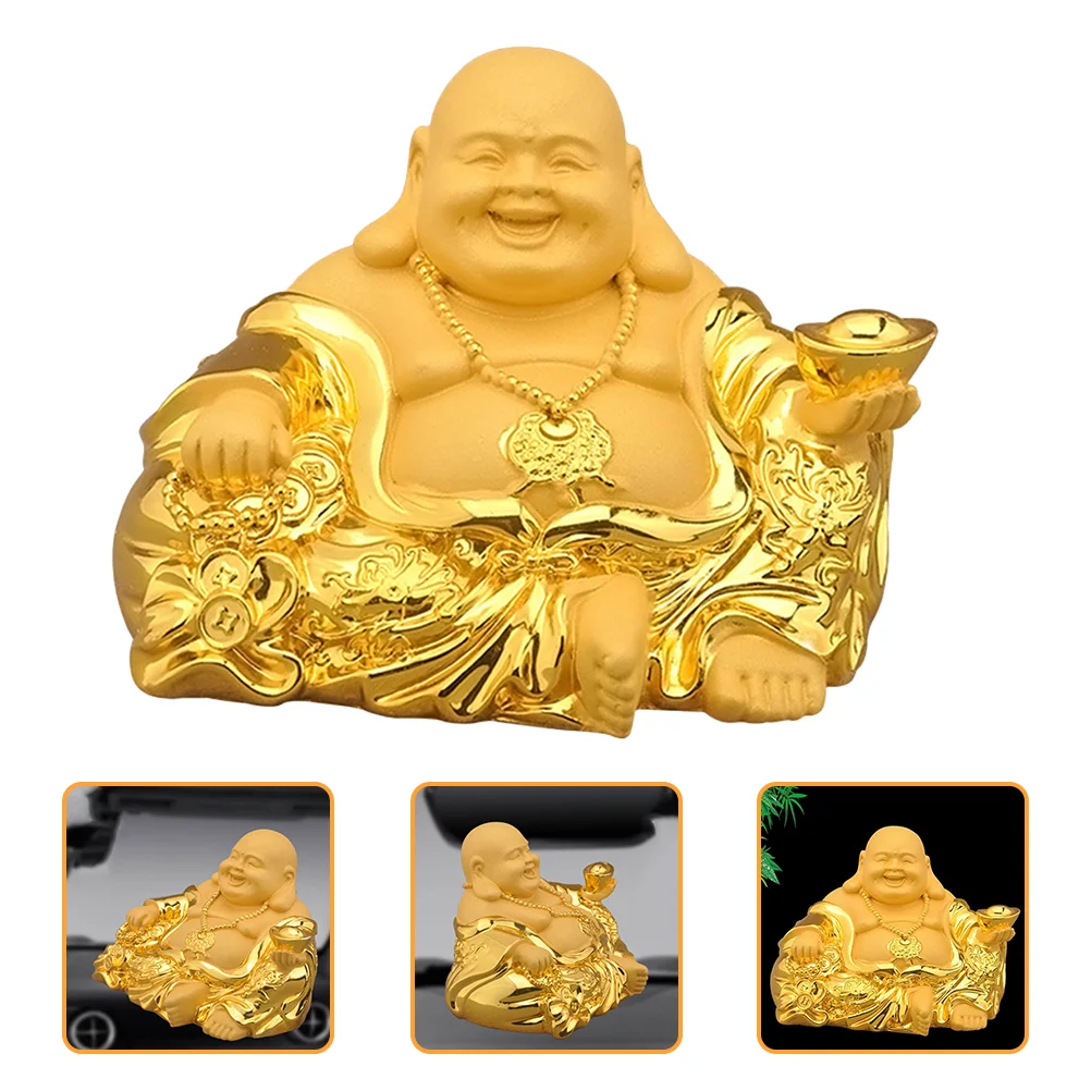

Laughing Statue Ornament Chinese Style Statues Car Decor Figurine