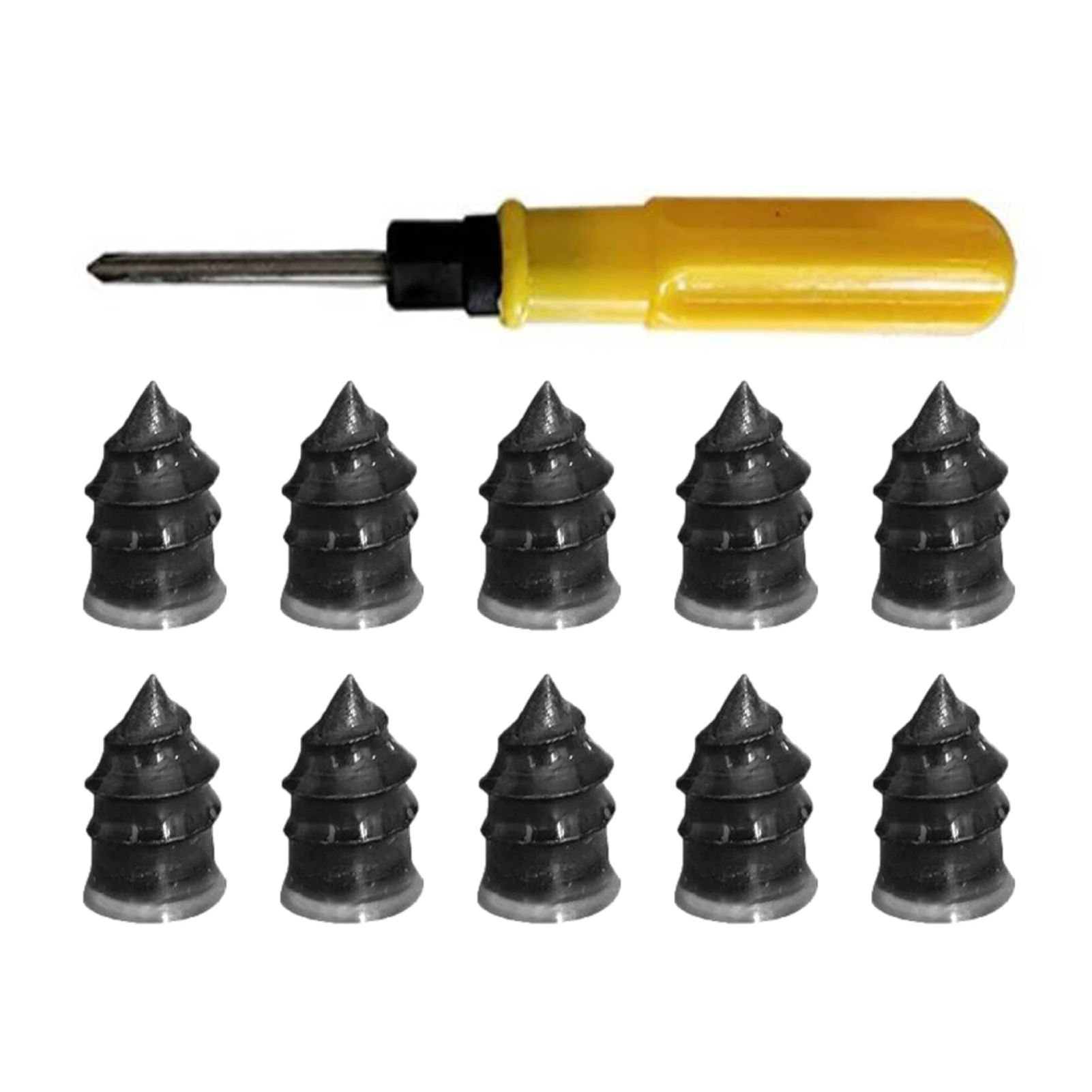 

Tire Repair Nails Vacuum Tire Repair Nails Kit Spiral Tire Nails Repair Tools With Screwdriver Self-tapping Tire Repair Nails