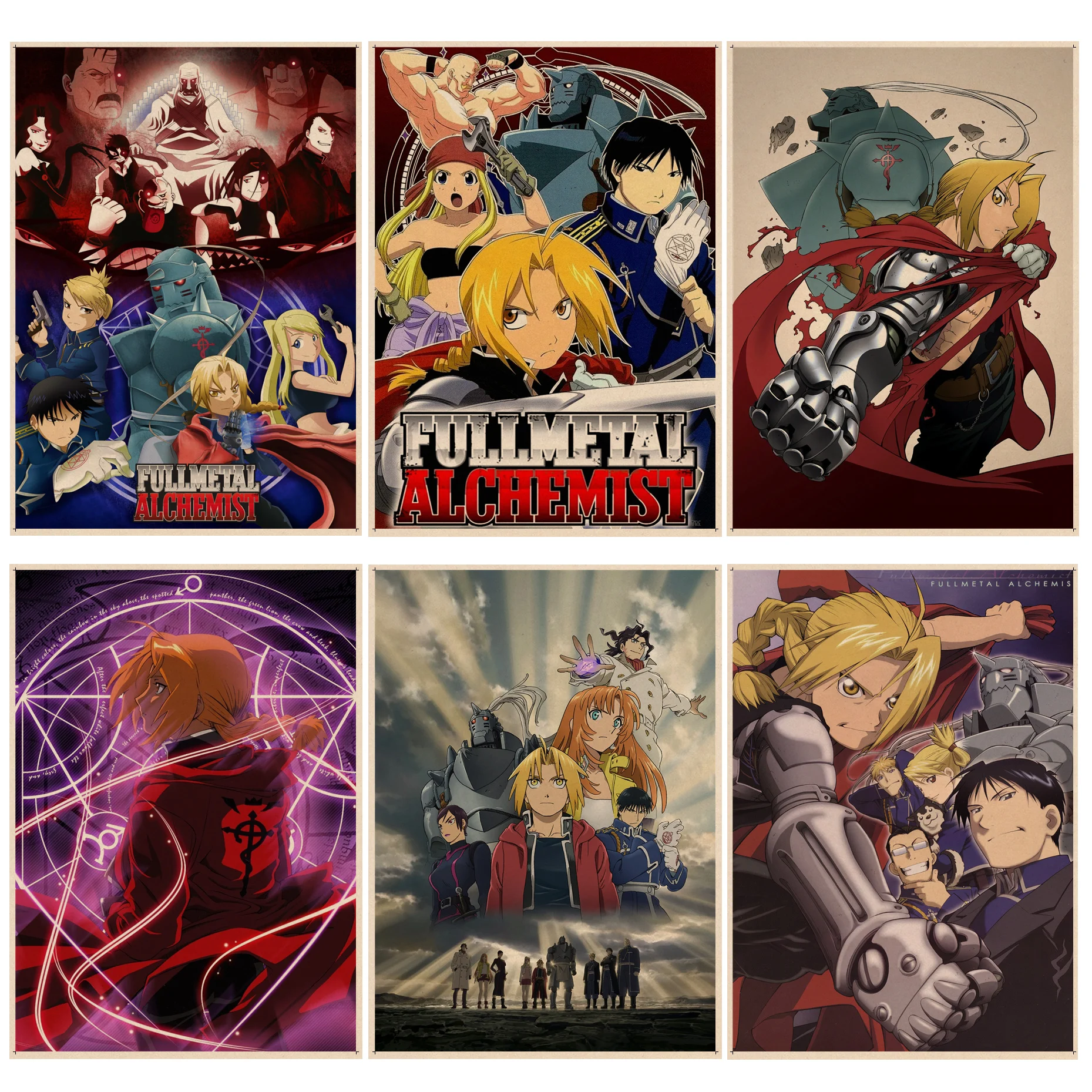 

Anime Fullmetal Alchemist Classic Movie Posters Wall Art Retro Posters For Home Decor Art Wall Stickers
