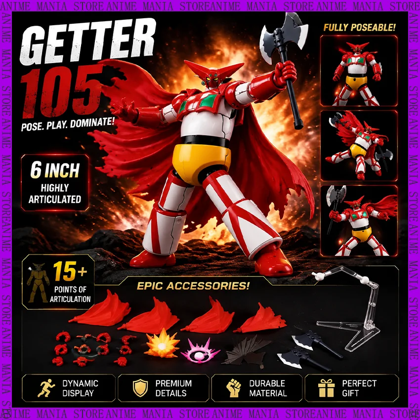 Фото Фигурка AC KO Геттер 3, масштаб 1/12, в стиле Revoltech, 6 дюймов, подвижная, из ПВХ, коллекционная модель, игрушка, подарок на день рождения. №1