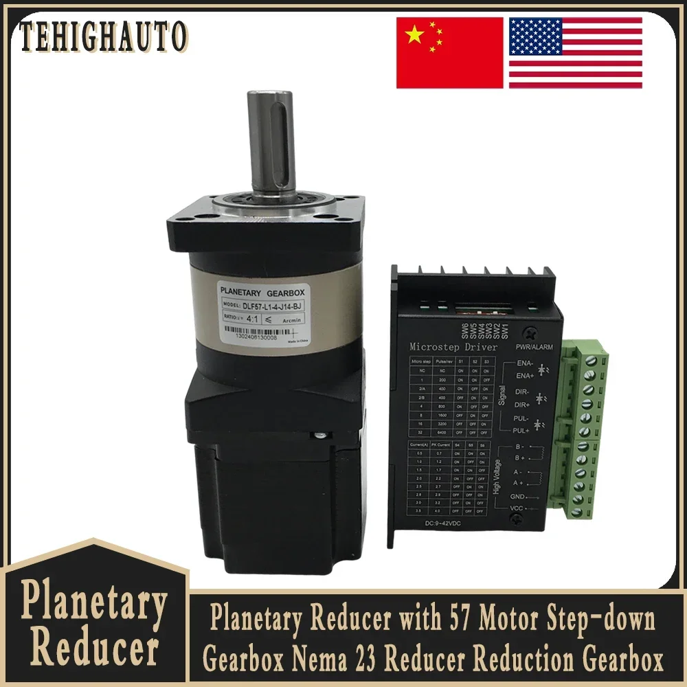 Планетарный редуктор 57 Motor TB6600 комплект драйвера коэффициент 4 ~ 100 14 мм выход Nema23