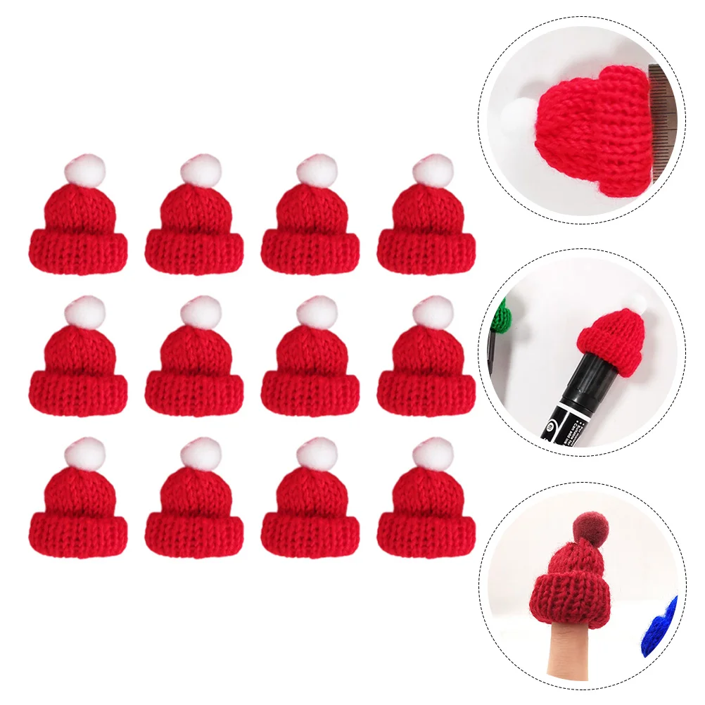 

12Pcs Mini DIY Knitted Christmas Hat DIY Phone Case Decorations