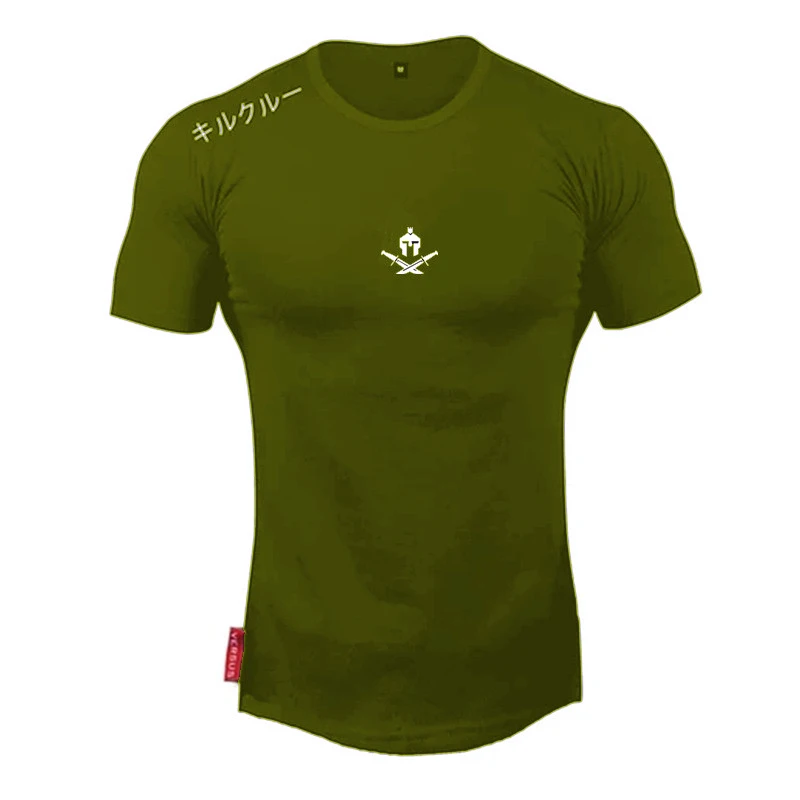 

Summer New Cotton Round Neck Men's T-shirt Street Apparel Outdoor Casual Top Jogger Gym Exercise Sportswear