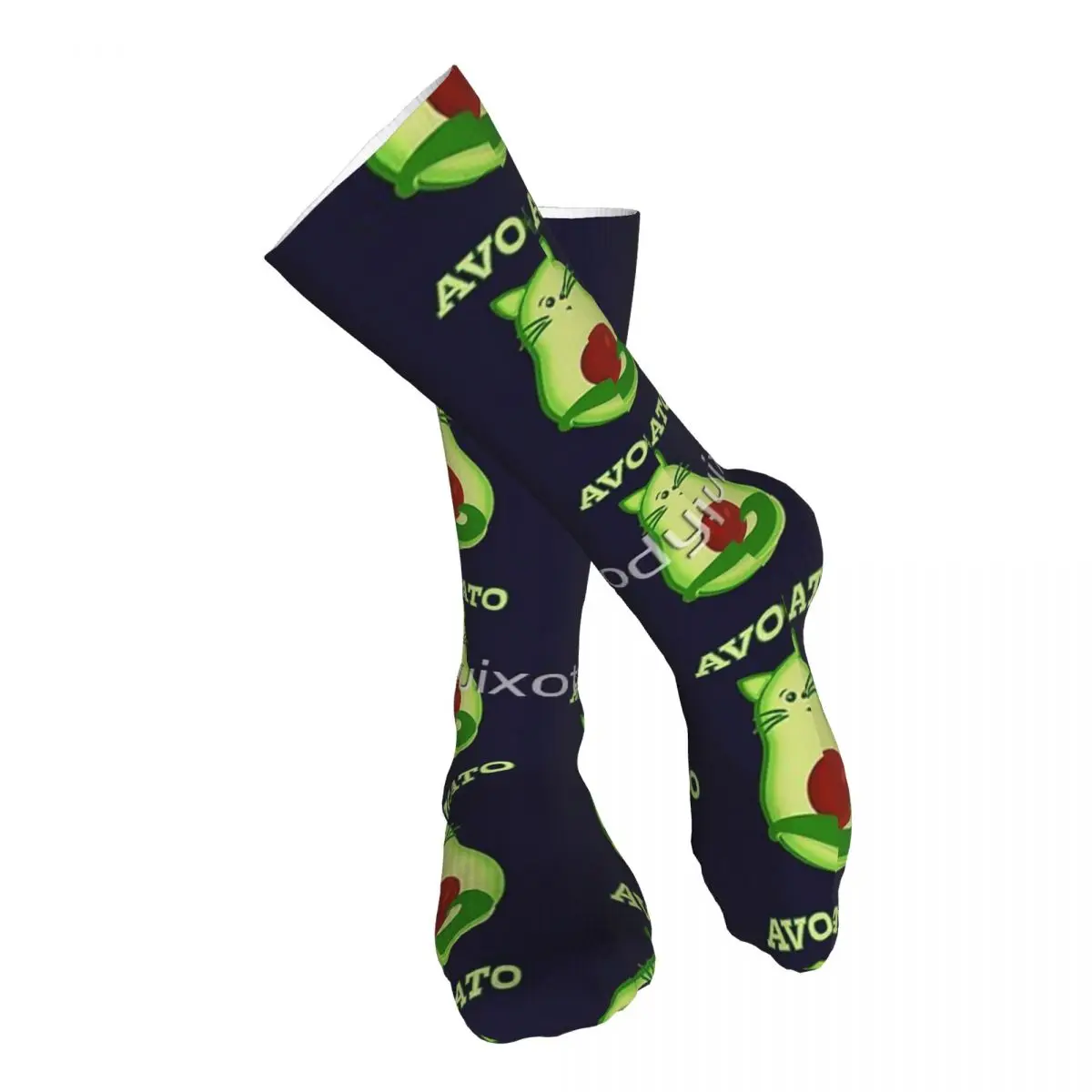 

Avocado Keto Kitty Cat Winks At You Adult Stockings Breathable For Daily Matching Medium thickness All Seasons