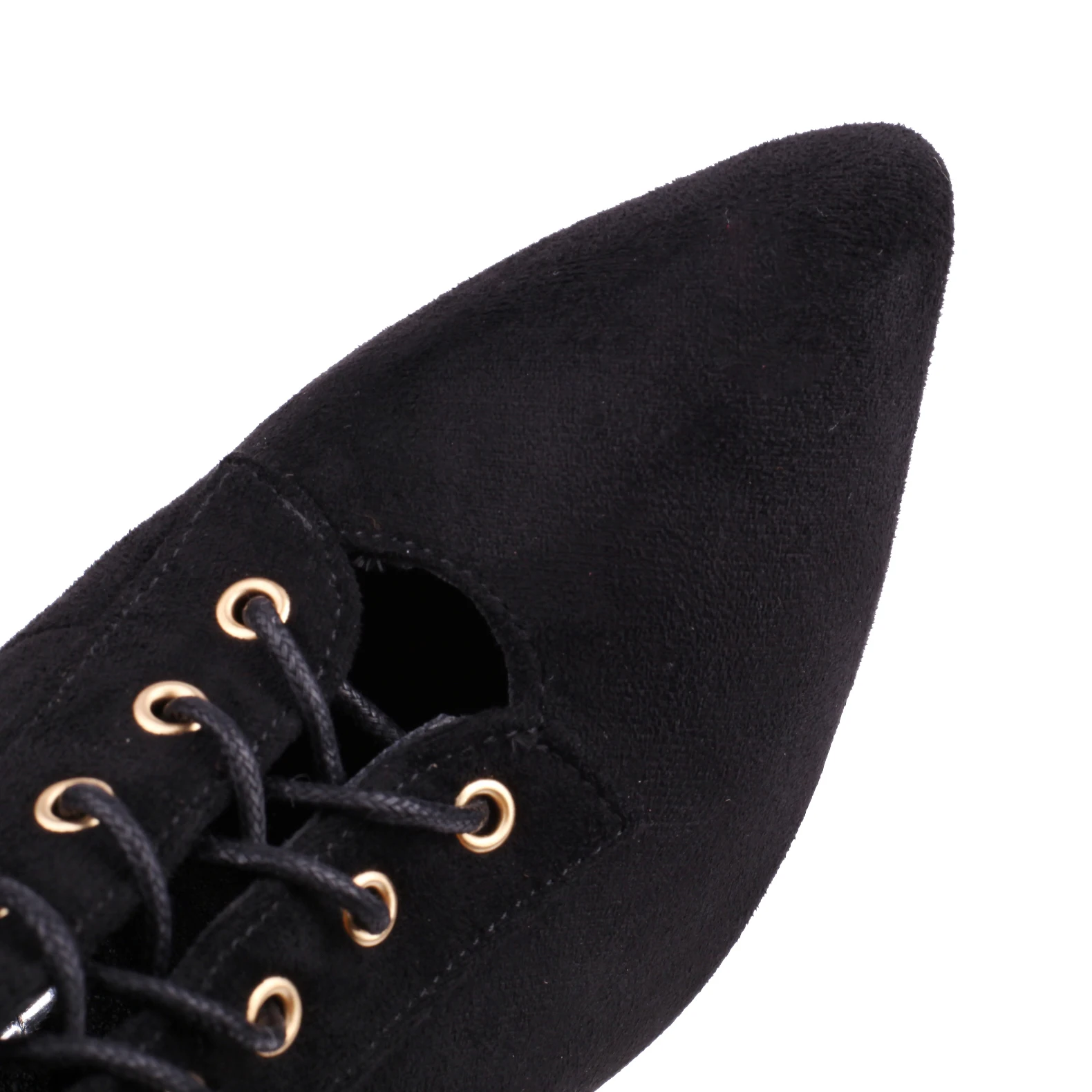 Sexy Dance Ankle Boots Women Spring Autumn Shoes Flock Comfy Stable High Heels Big Size 46 47 48 Walking Pointed Toe Stiletto