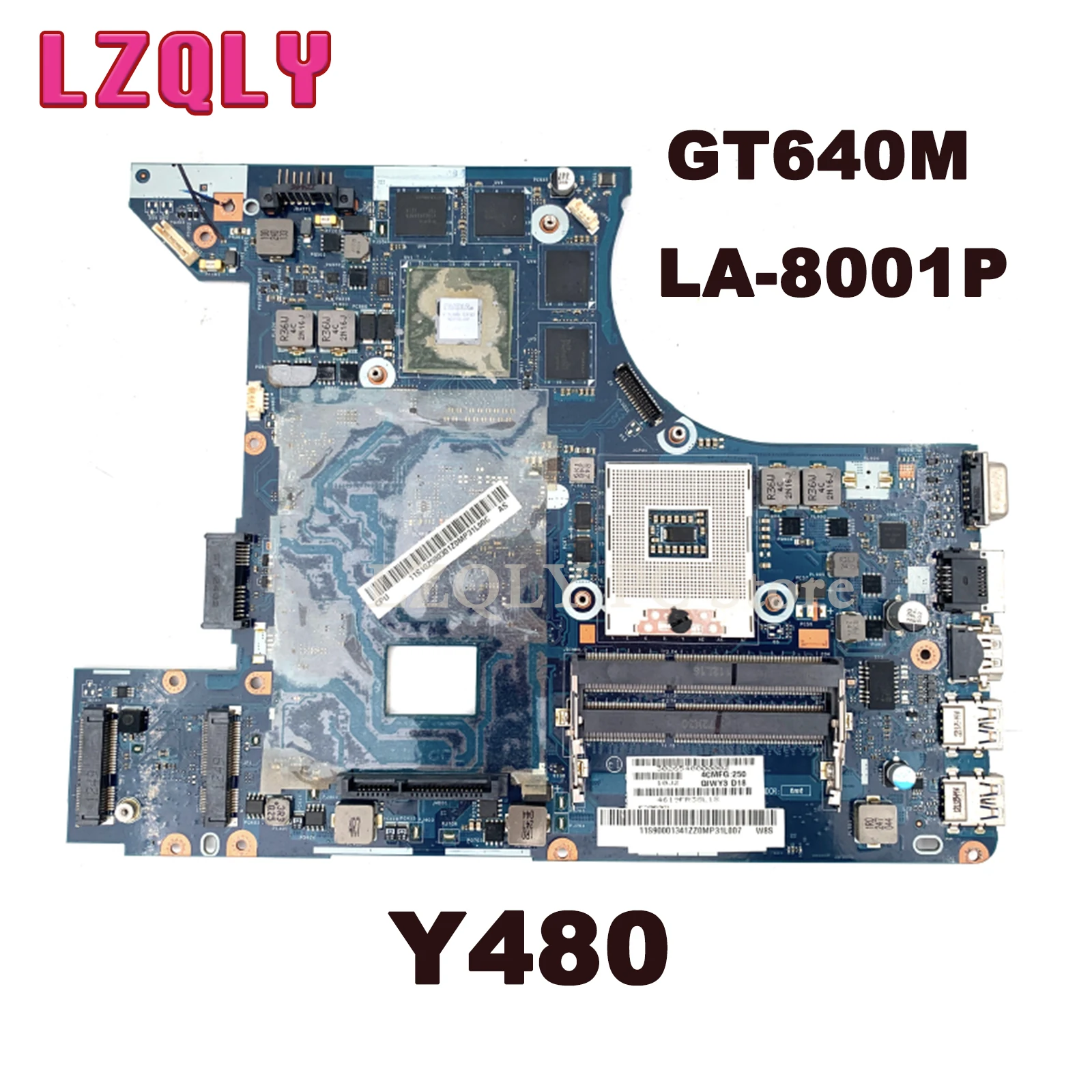 

LZQLY For Lenovo Y480 QIWY3 LA-8001P Laptop Motherboard GT640M Graphics Card Main Board Full Test