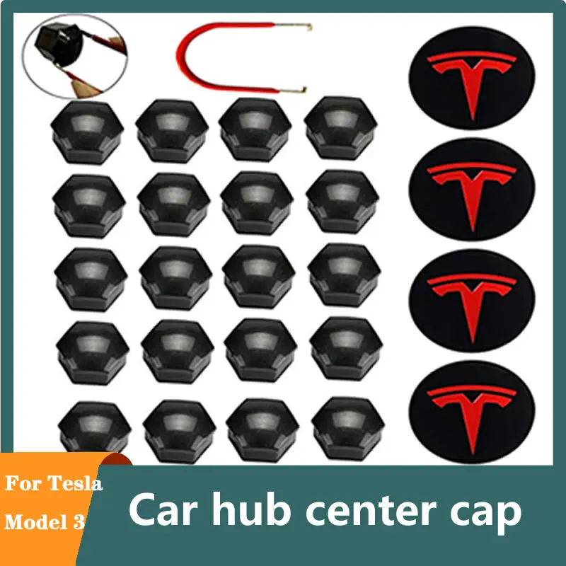 

Для Tesla алюминиевая модель 3/ S/ X/Центральная крышка колеса s Крышка Ступицы винтовая крышка комплект логотипа декоративная крышка Шины аксес...