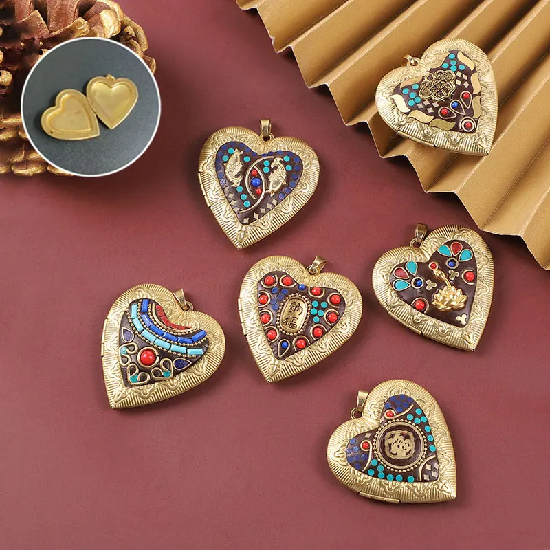 Подвеска в виде сердца с фотографиями латунные подвески ручной работы