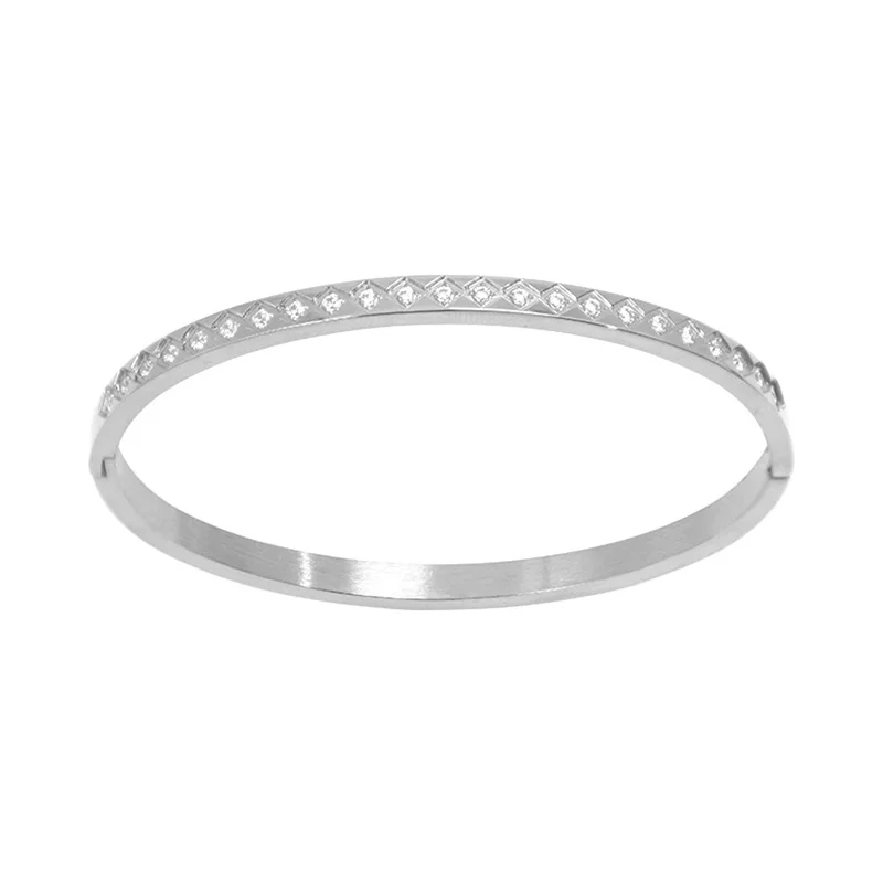 Женский браслет из нержавеющей стали с натуральным камнем