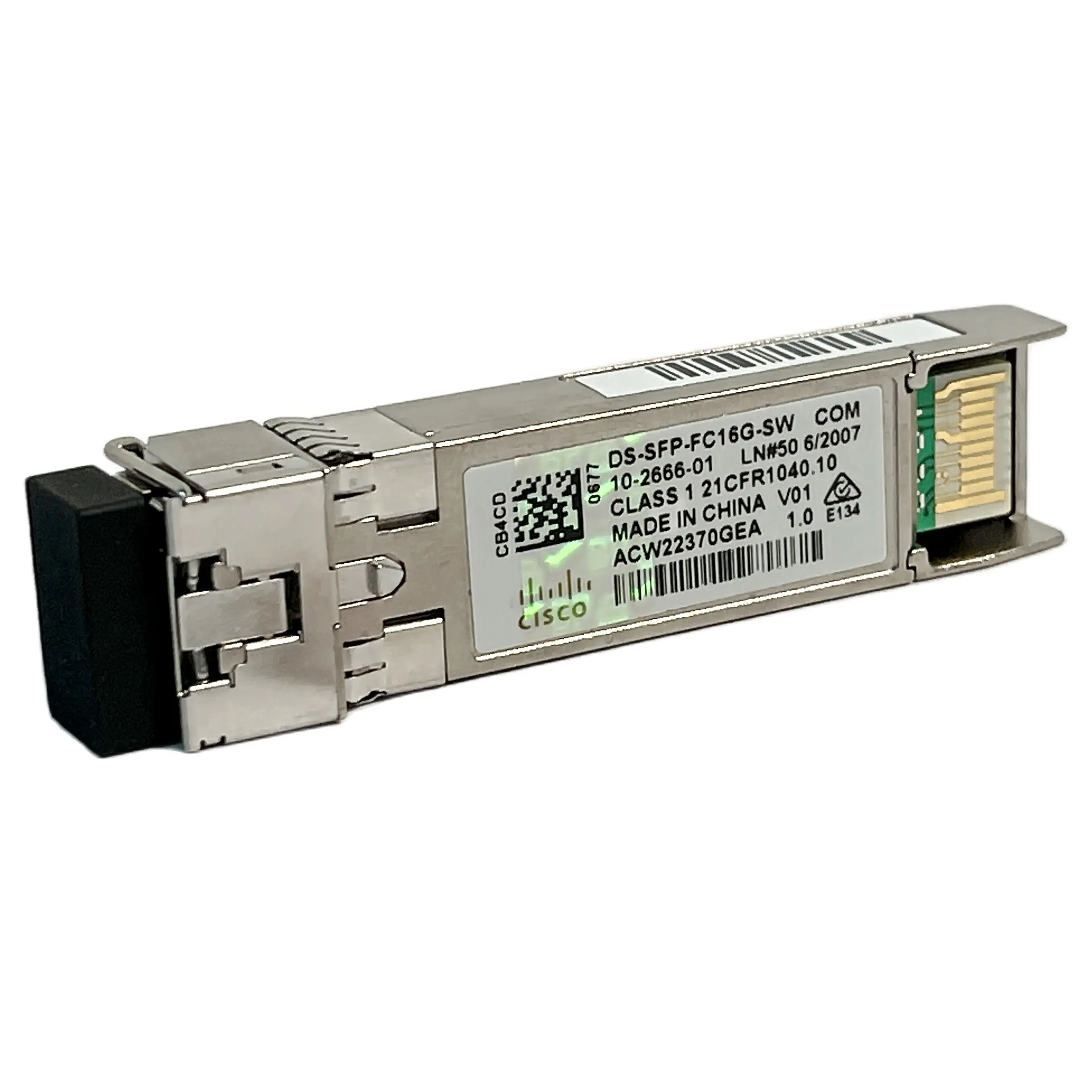 

Cisco DS-SFP-FC16G-SW 16 Gbps Fibre Channel SW SFP LC AK 10-2666-01 W/ Hologram Label Large Qty in Stock