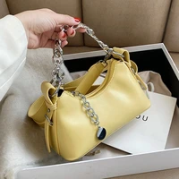 fashion thick chain underarm crossbody messenger bags women 2022 casual luxury brands solid shoulder bag handbags purse
