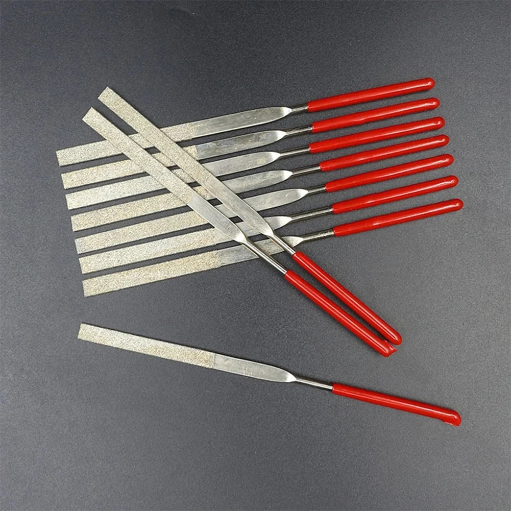 

Needle Files Set Mini Needle Files Home Indoor 10 Pcs/Set 3*140mm Electroplated Diamond Grinding Red+Silver High Quality