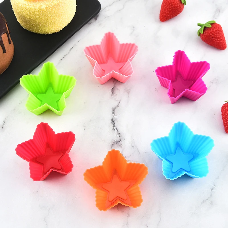 

1/6Pcs Star Shaped Silicone Cake Cup Liner Baking Cup Mold Muffin Cake Tool Bakeware Baking Pastry Kitchen Tools