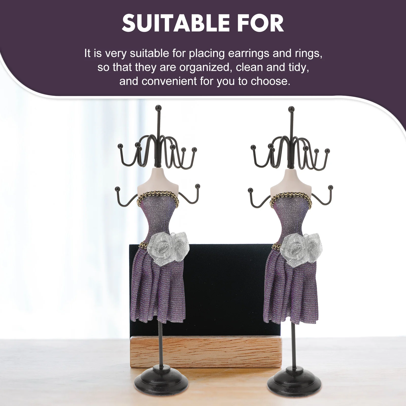 2pcs Creative Model Necklace Rack Household Stand Rack Desktop Decor