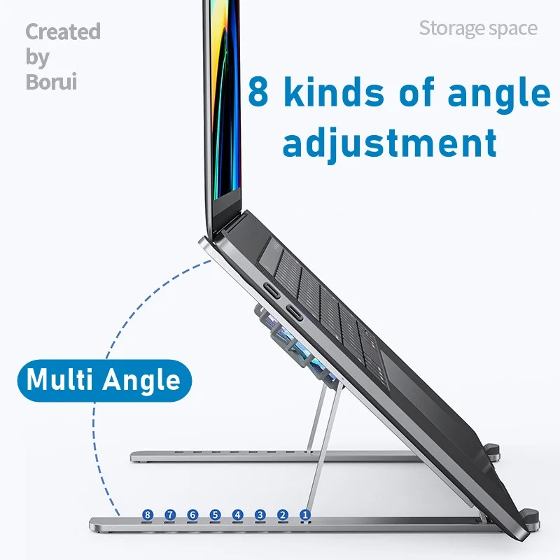 New Aluminum Adjustable Laptop Stand For Macbook Computer iPad Tablet Support Notebook Stand Cooling Fan Pad Laptop Holder Base