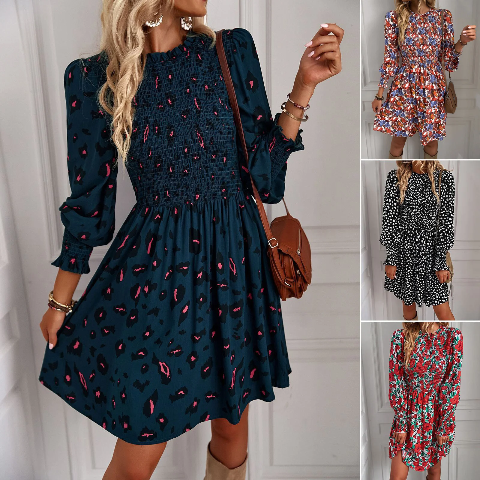 

Hot sell new long sleeved sexy dress elegant Spring and Autumn Seasons casual dress2023