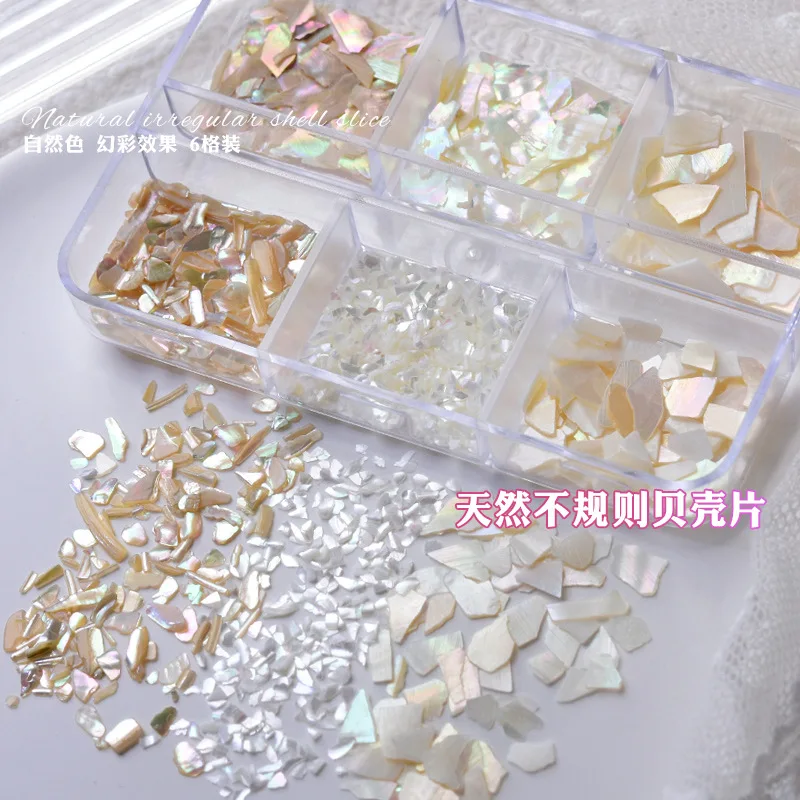 6 сеток/коробка натуральный нерегулярный кусочек ракушек чешуйки подвески для