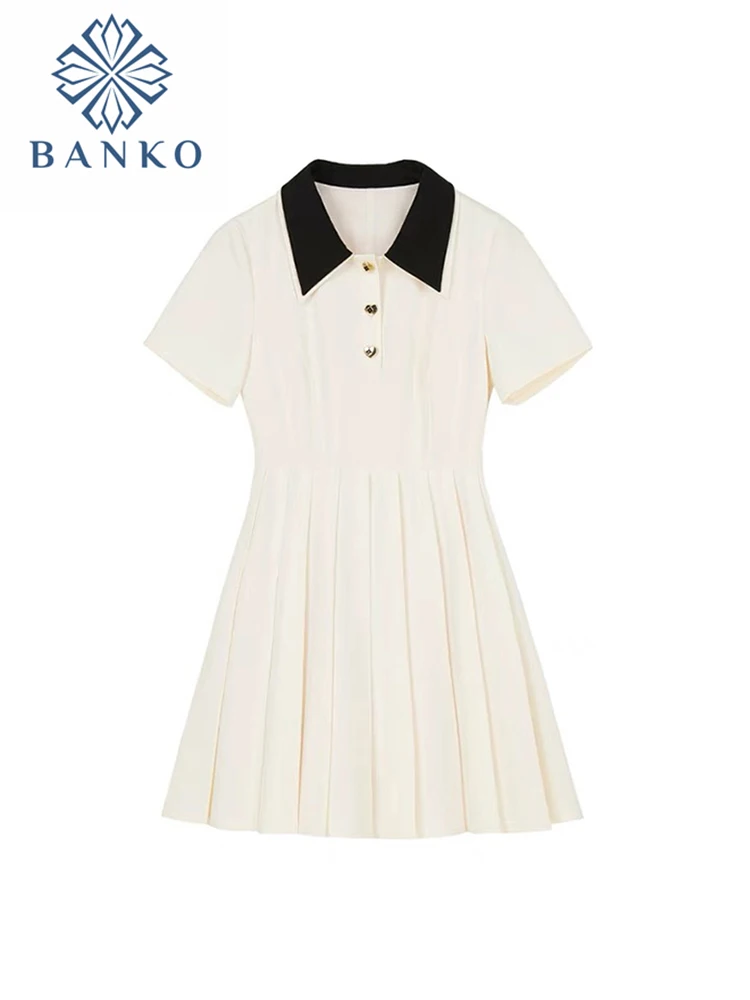 Женское платье-рубашка с коротким рукавом элегантное Плиссированное