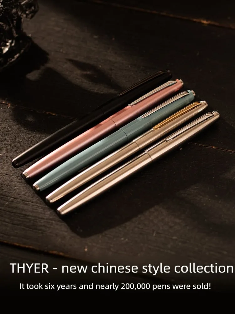 Фото Перьевая ручка THYER, 12 цветов, из нержавеющей стали, с наконечником EF F, классический корпус, канцелярские принадлежности для офиса и школы, PK JINHAO 911 №2