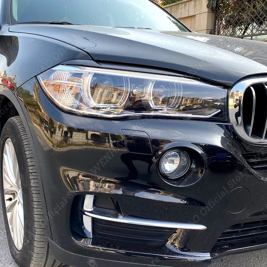 2 шт. глянцевый черный налобный фонарь для BMW X5 X6 F15 F16 F85 F86 2014-2018 декоративные