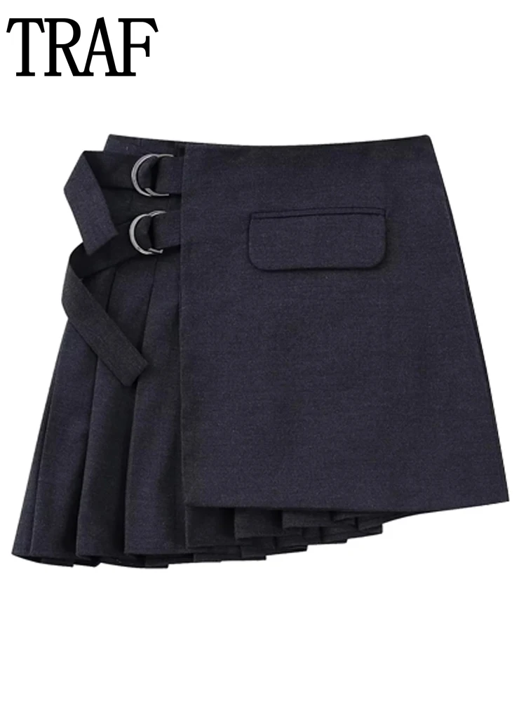 

Юбка-мини плиссированная с высокой талией, на осень