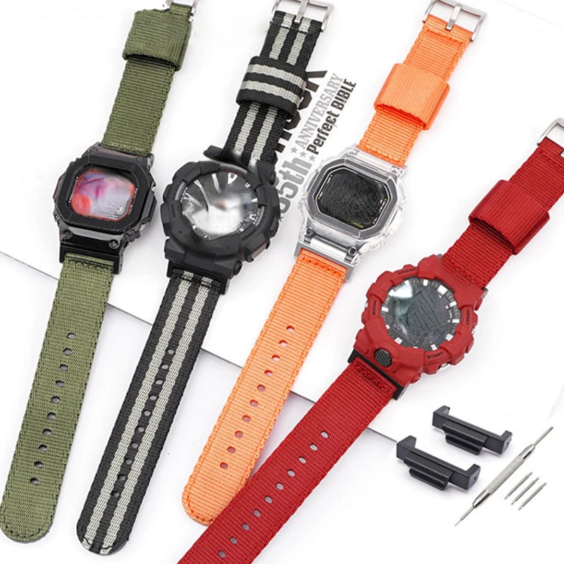 

Нейлоновый ремешок для Casio G-SHOCK GA110 DW-5600 Dw5600 GA-110, нейлоновый холщовый ремешок для часов для мужчин и женщин, Мужской прочный ремешок, браслет