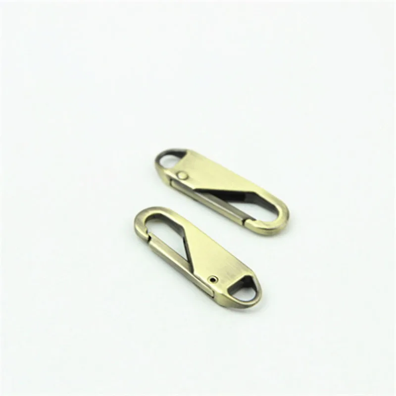 30Pcs 11X37mm 5/8/10# Zipper Puller Spring Snap Buckle Removable Zip Slider Head for Metal Nylon Resin Zips Pendant Repair Tools